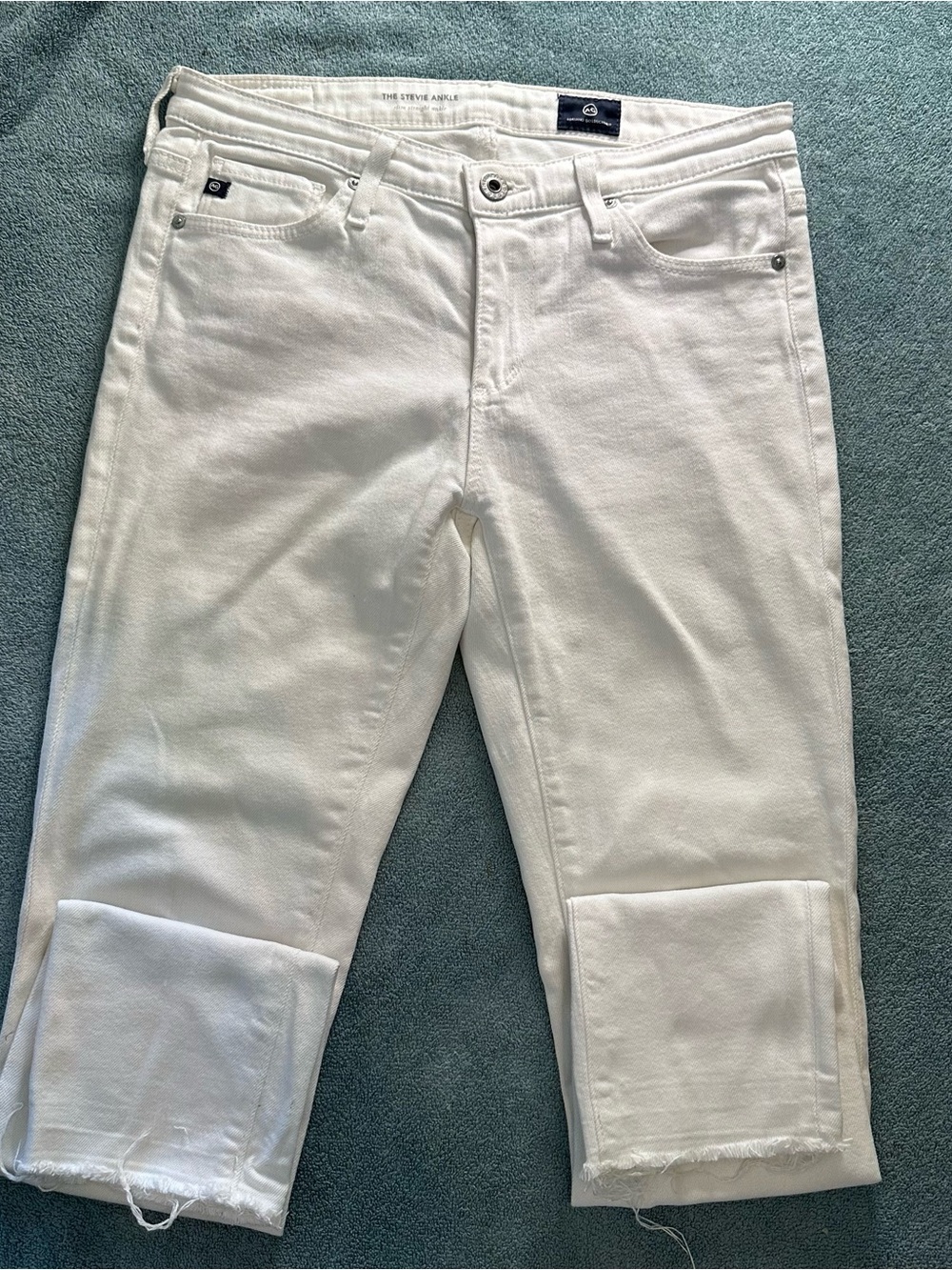 Ag Adriano Goldschmied Woman’s White Slim Straight Ankle
